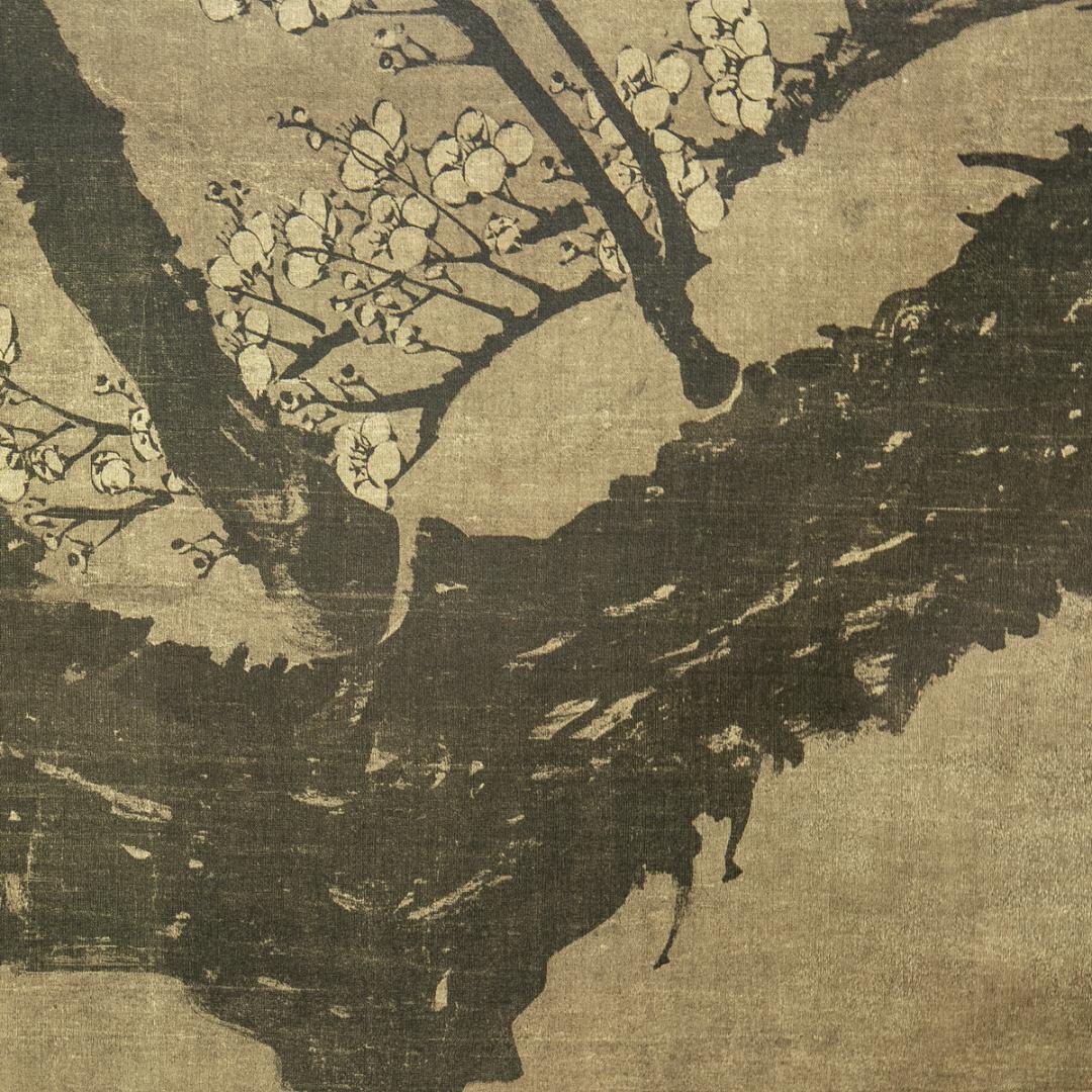 掛軸-1708　元　王冕　南枝春早図　二玄社　印刷工芸作品　中国書画