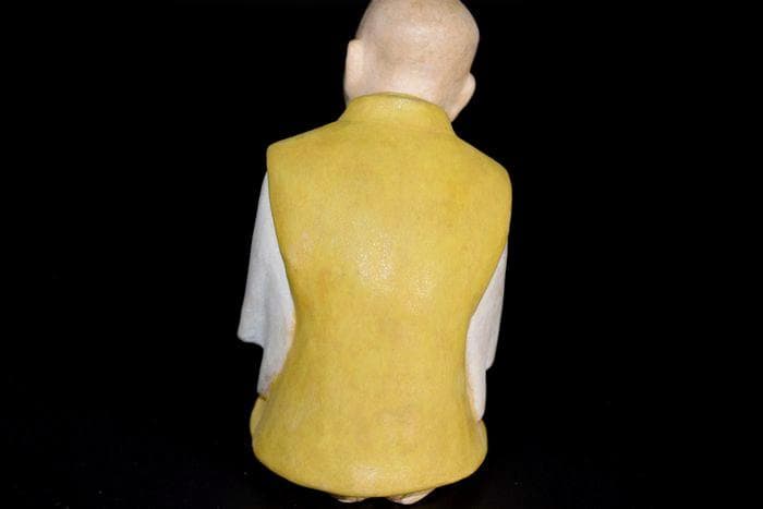 紙塑人形創始者　鶴巻 三郎　作『にらめっこ』日本人形　共箱　真作保証