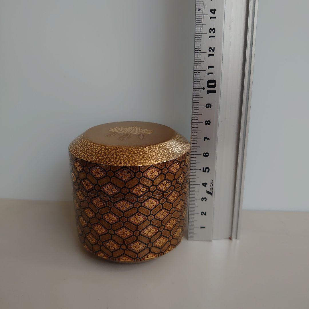 茶平一斎 雪吹 蜀江錦 本蒔絵 内梨地 輪島塗　共箱　共布