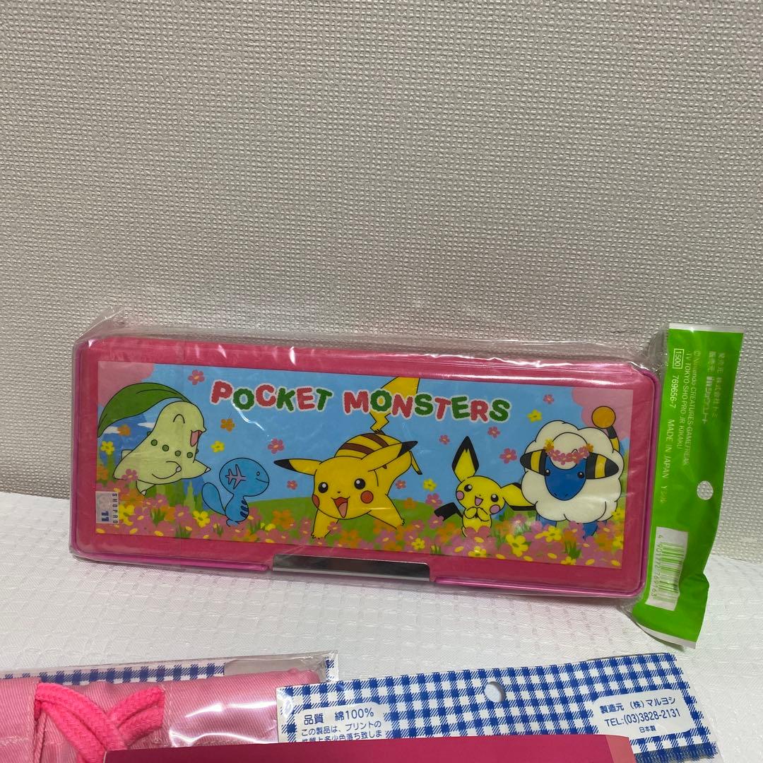 ポケットモンスター 文房具セット　筆箱　お道具箱　巾着　初期　平成レトロ　当時物