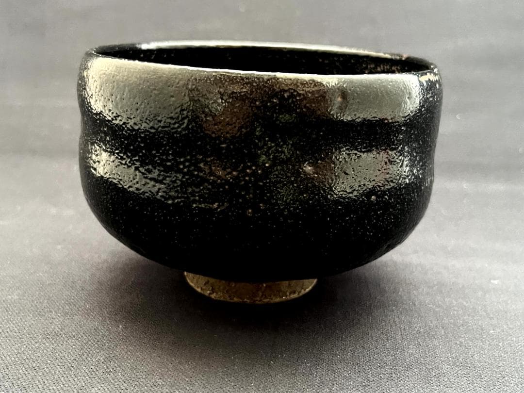 茶碗■古黒楽抹茶碗 江戸期 古美術 お茶道具 アンティーク 時代物 骨董品 ■