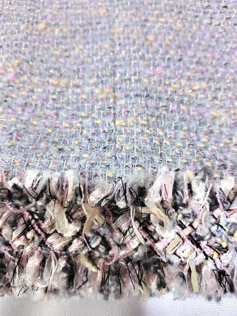 CHANEL ブルーグレー系ツイード　スカート　秋冬　フランス製