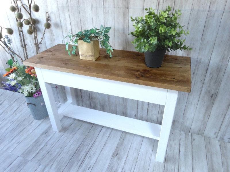 専用　ハンドメイド 　ショートベンチ ハートBOX付き（ナチュラル)