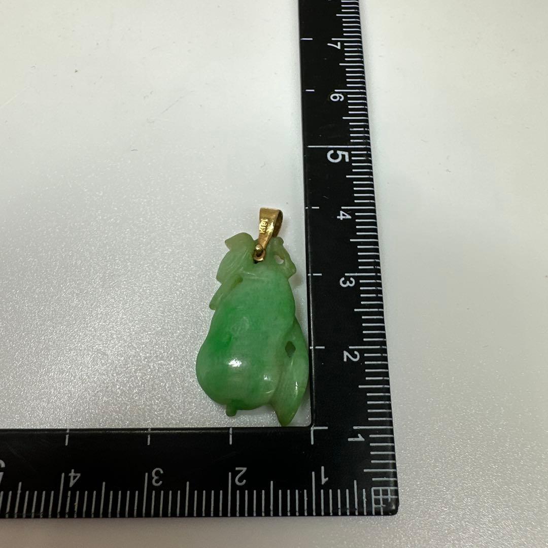 K18刻印　本翡翠　ネックレストップ　タサチ　東さ7-0420☆2F