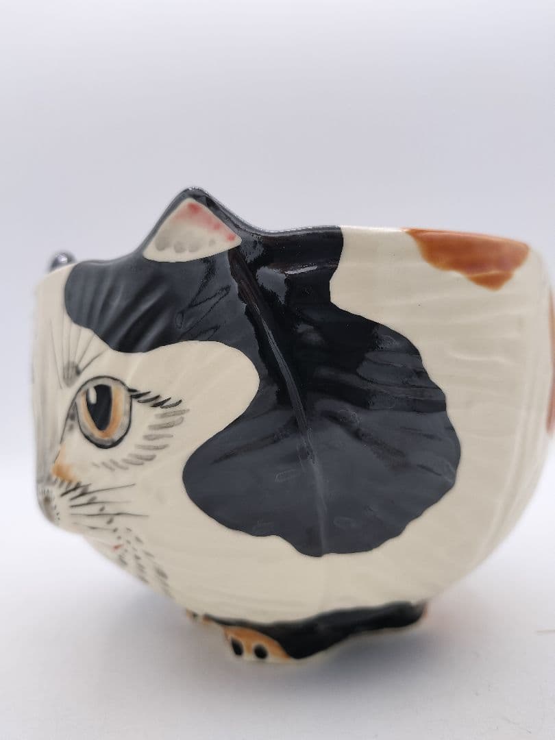 c545【新品・未使用】茶碗 三毛猫 中村良二 木箱 茶道具 ミケ