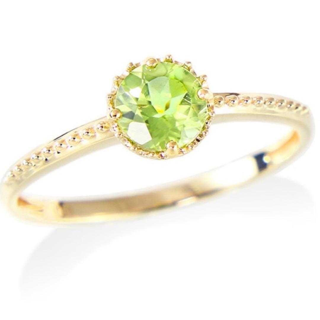 ツツミ　K10YG ペリドット　リング　13号