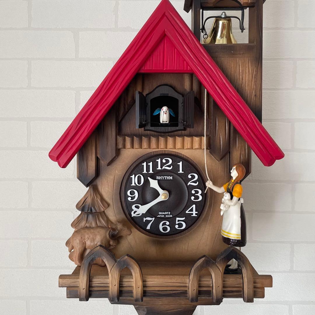 RHYTHM クク時計 ブラウン・レッド