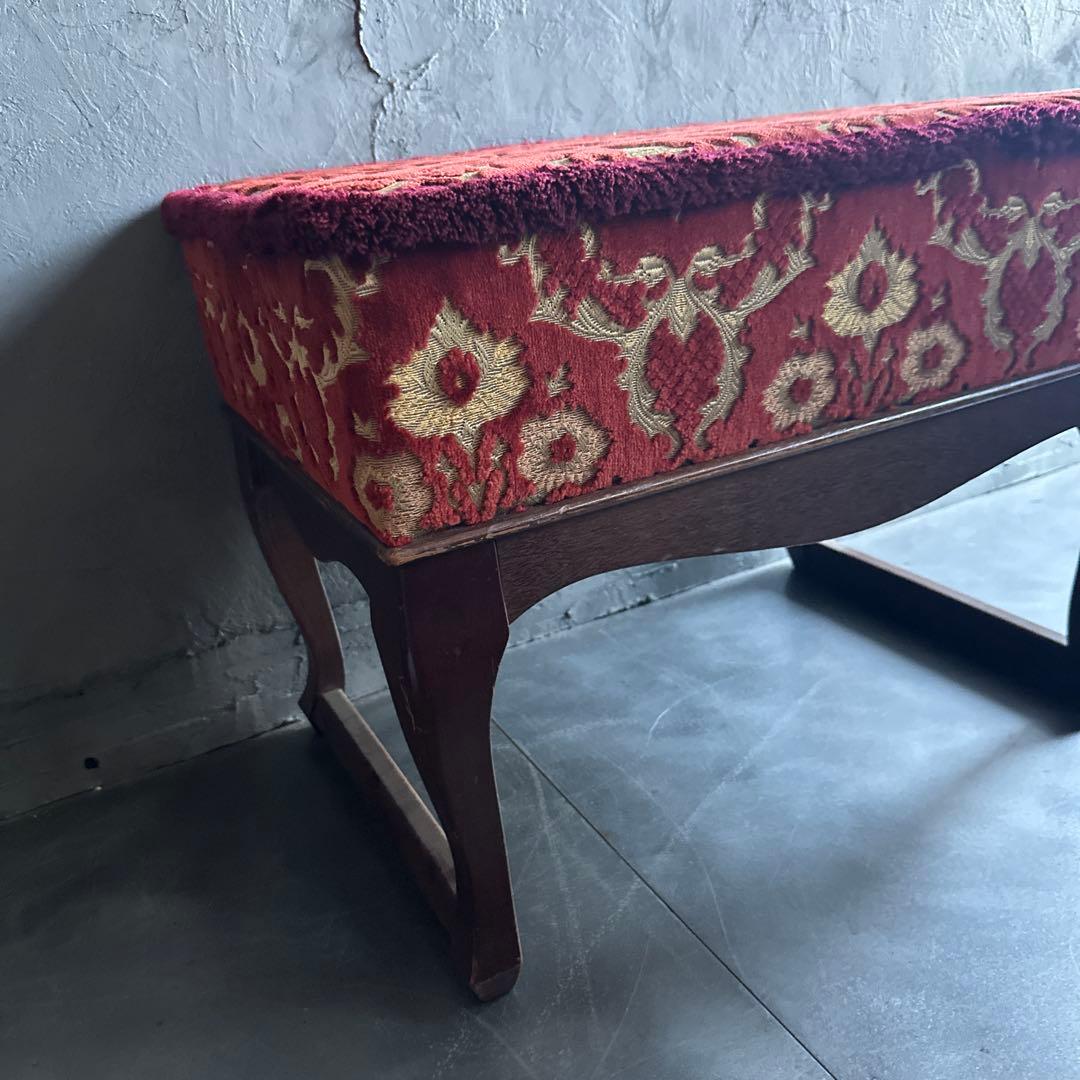 最終価格お値下げ❣️ヴィンテージスツール　金華織のような座面！とても素敵！