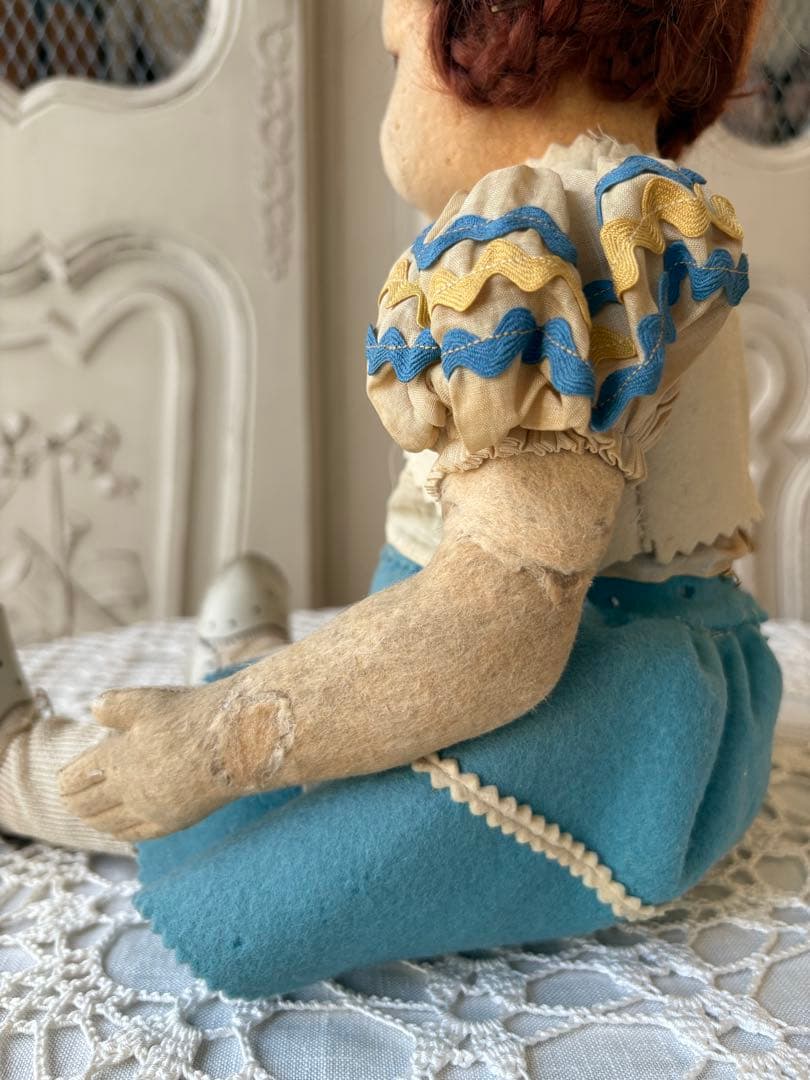 ♡ アンティーク　可愛い少女　オールド・レンチドール　LENCI フェルト人形