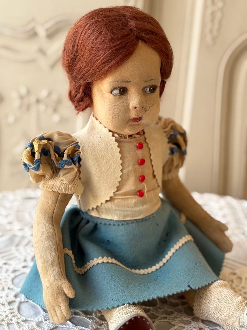 ♡ アンティーク　可愛い少女　オールド・レンチドール　LENCI フェルト人形