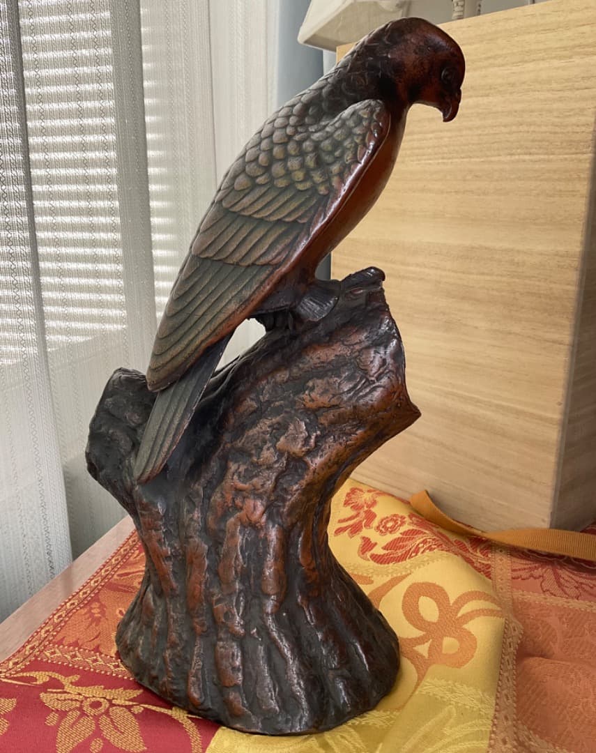 古備前、備前　鷹姿造　他の同主題の作品と比べてください、出来が違います！桐箱付