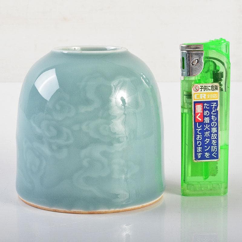 中国　大清乾隆年製　龍泉窯青磁　水孟　小壷　N　R6956E