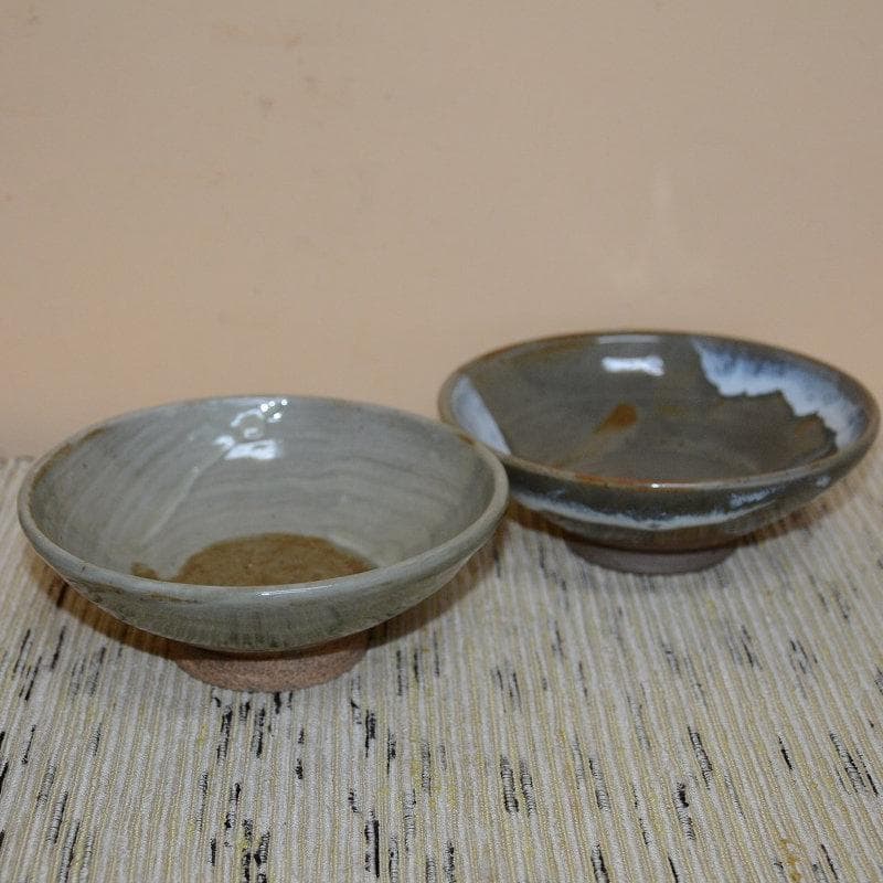 茶道具　膳所平茶碗一双　表千家　久田無適斎造　中古品　送料無料