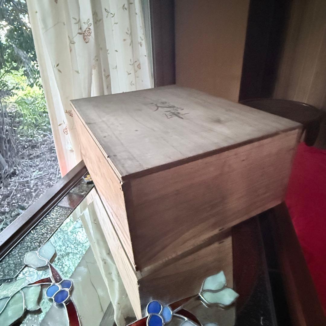 新春特別価格 ‼️JAPAN蒔絵天然木本漆 竹梅蒔絵　文箱料紙箱桐箱黄布付1客