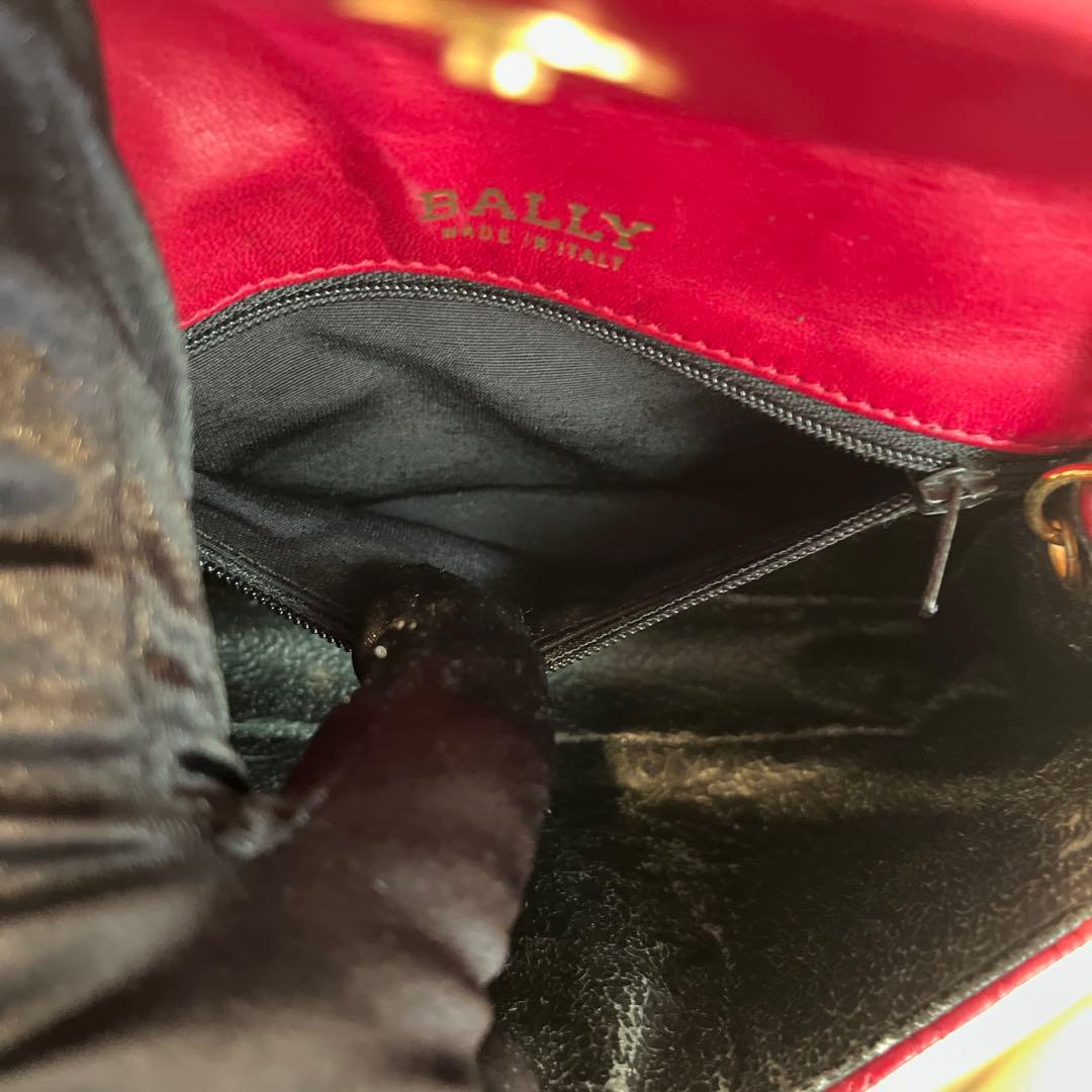 BALLY バリー ヴィンテージ キルティングショルダーバッグ ゴールドチェーン