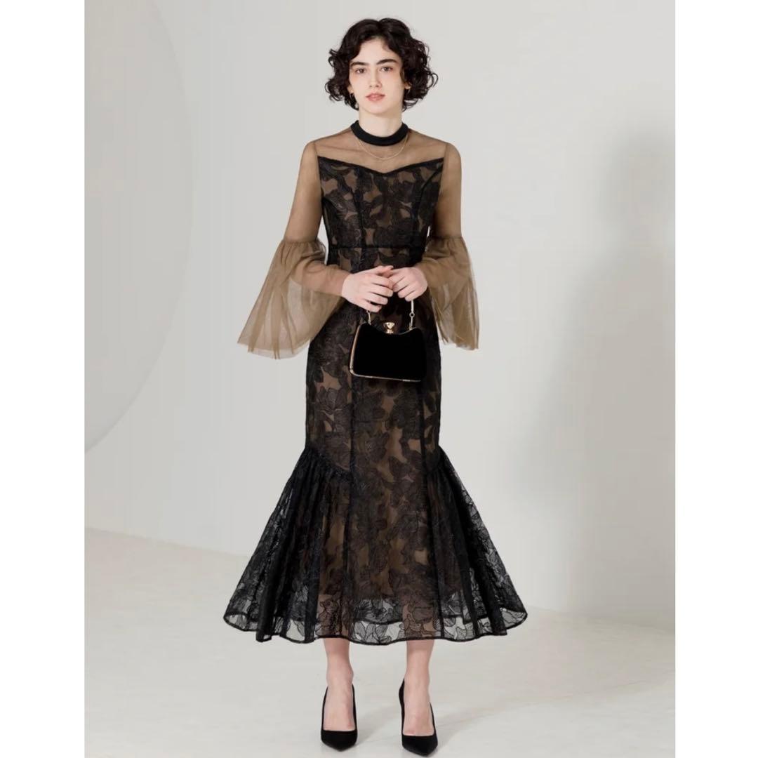 極美品 Leja レジャ 結婚式 マーメイドロングドレス 黒 S 1度着用 完売