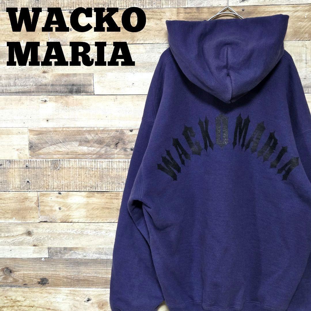【希少L】ワコマリア パーカー ロゴ刺繍 バックプリント ヘビーウェイト生地