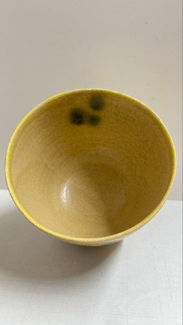 瀬戸焼の名工加藤景正黄瀬戸茶碗　共箱　値下げしました