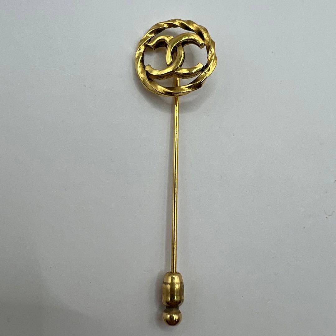 【極美品】シャネル ピンブローチ ココマーク ゴールド サークル