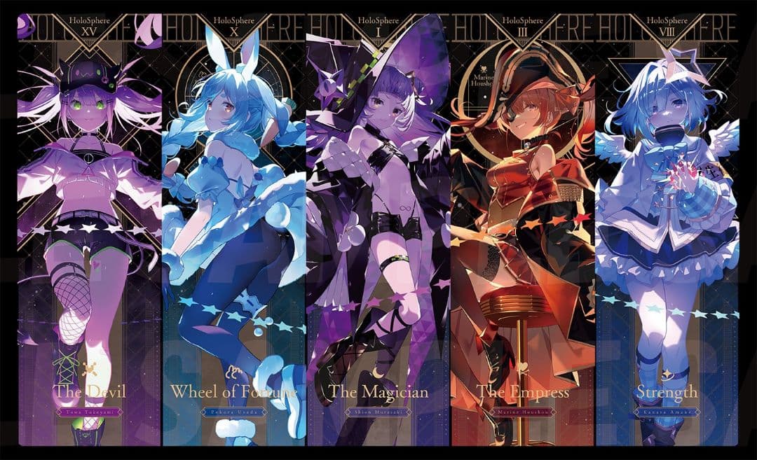 ホロライブ　プレイマット　タロットスリーブ５種セット&プレイマット