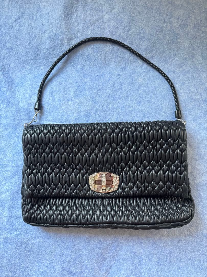 Choooさま専用 miu miu ブラック　ナッパ　マトラッセ　クリスタル