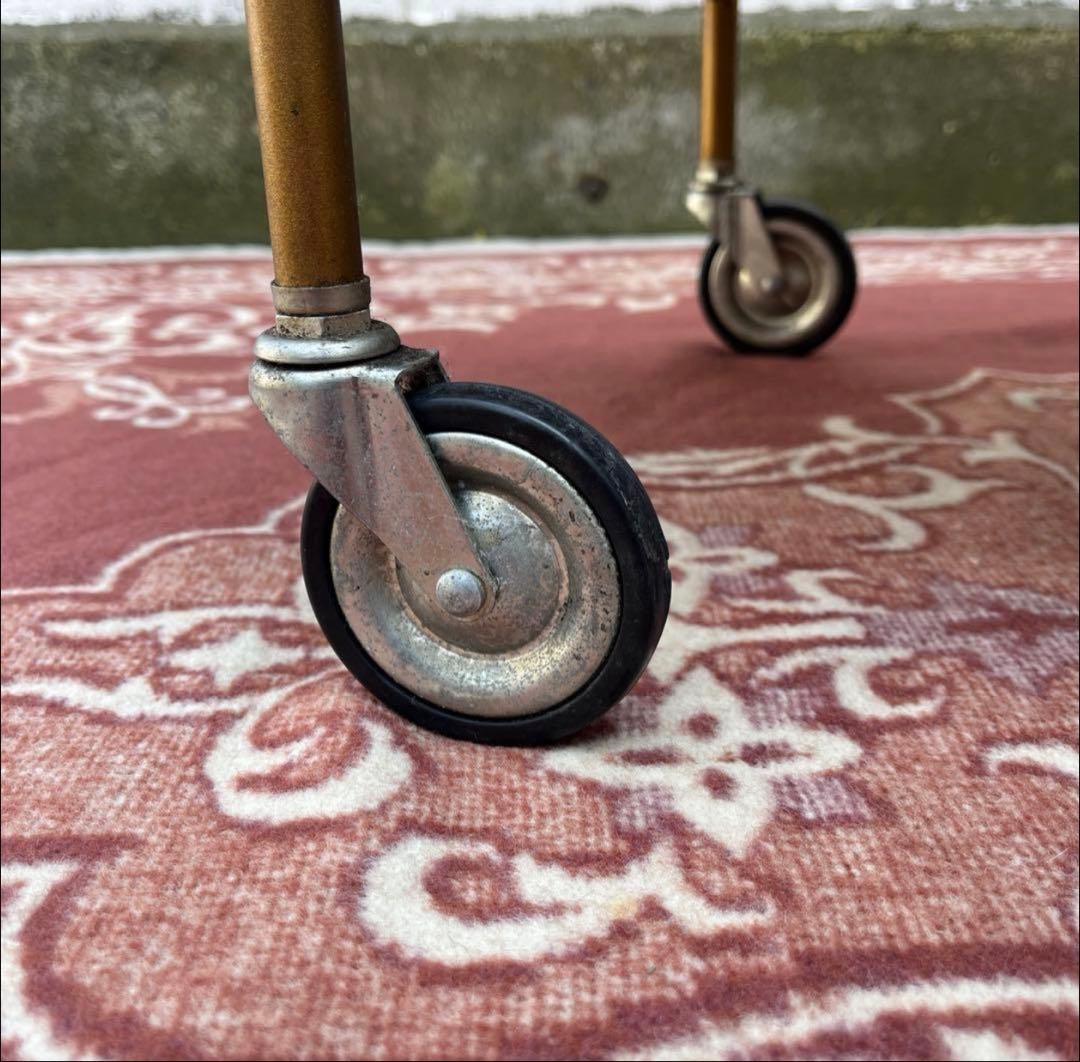古家具 アンティークデザイン◾️キッチンワゴン 台車 木製ウッドハンドル