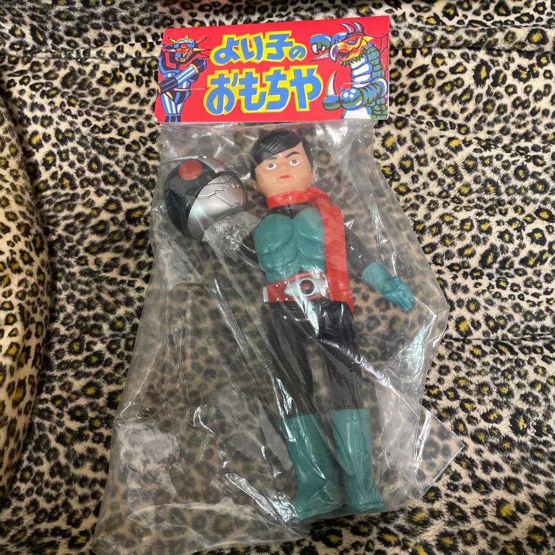 値下げ 仮面ライダー 面取れ ソフビ 25㎝ ライダー 無版権 no.2 黑色