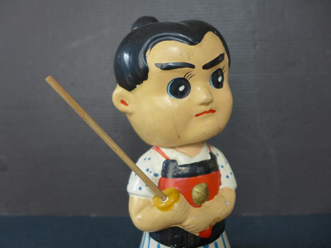 時代物【良品】昭和30年代　赤胴鈴之助　首振り人形陶器彩色 少年画報 昭和レトロ