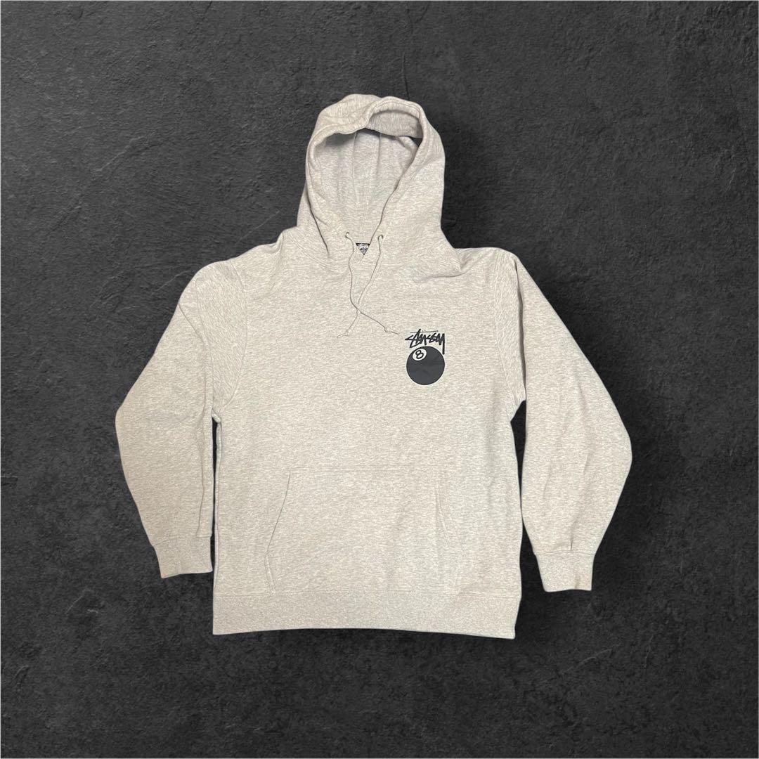 Stüssy 8ボール バックプリント グレー パーカー 定番