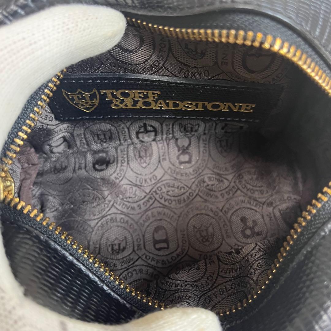 【美品】トフアンドロードストーン　ショルダーバッグ　リザード　型押し　黒