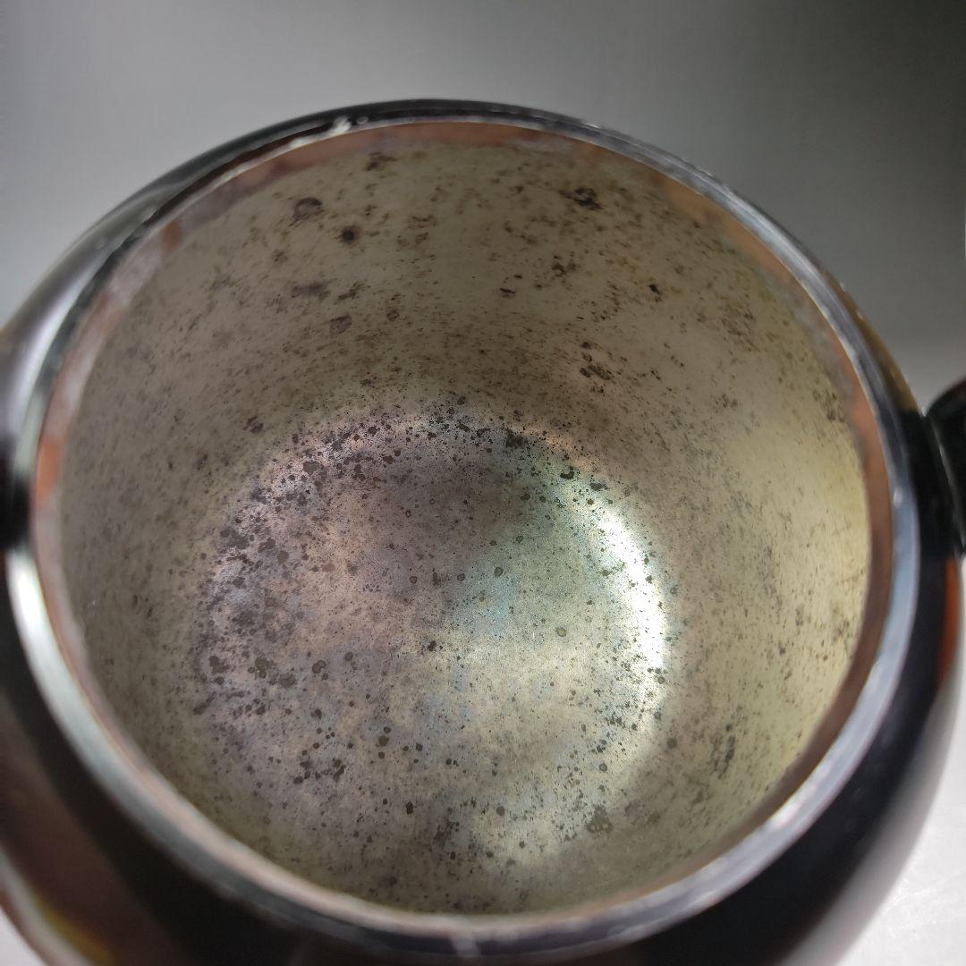 イ690 水注『山本閑浄造『腰黒水注　共箱』急須　薬缶　茶道具