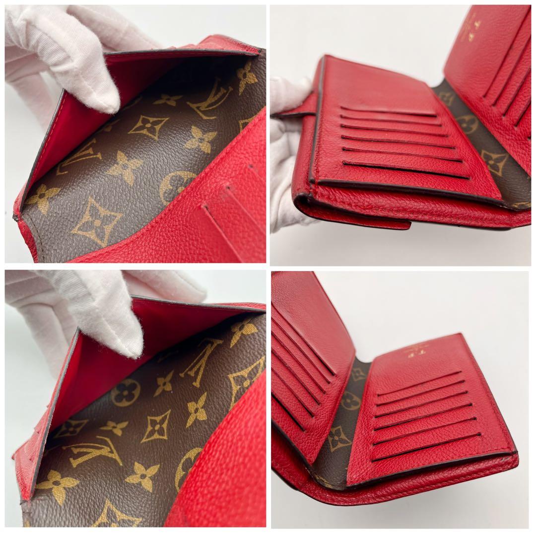 ルイヴィトン　モノグラム　ポルトフォイユ　パラス　コンパクト　二つ折り財布　赤