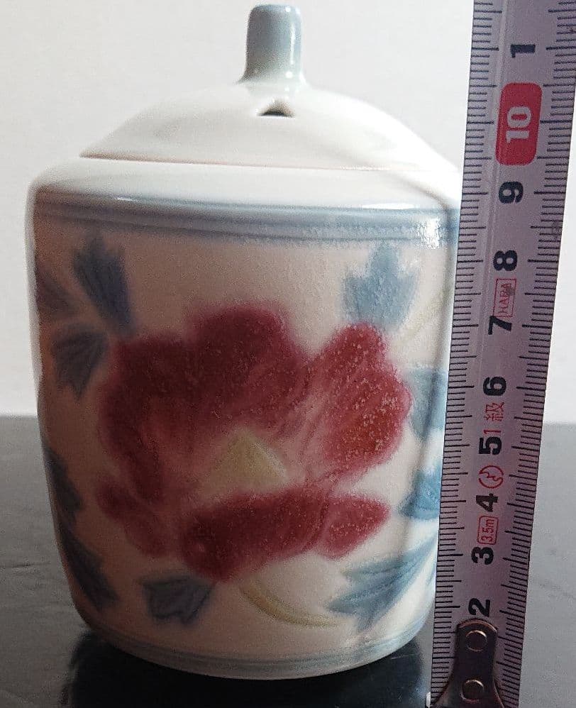 森洋作品 彩瓷牡丹紋香炉