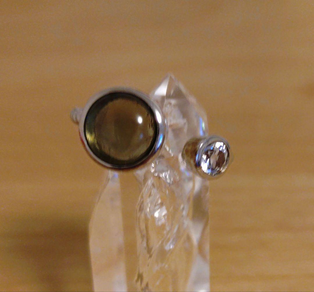 【お値下げ】モルダバイト✕ダンビュライト シルバーリング 13号