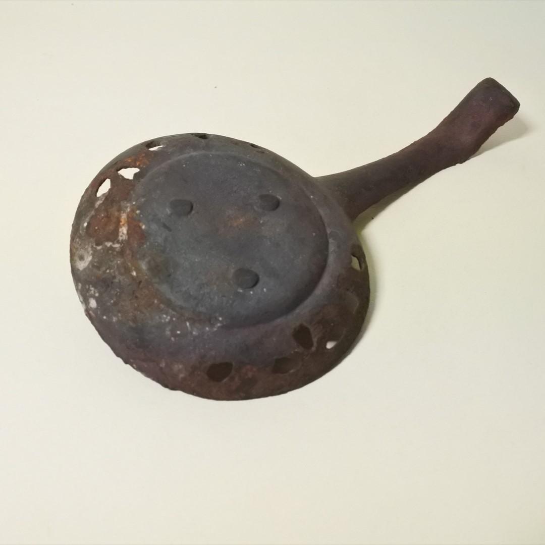 明治時代　鉄製　燭台　持ち手　オブジェ　骨董品　アンティーク