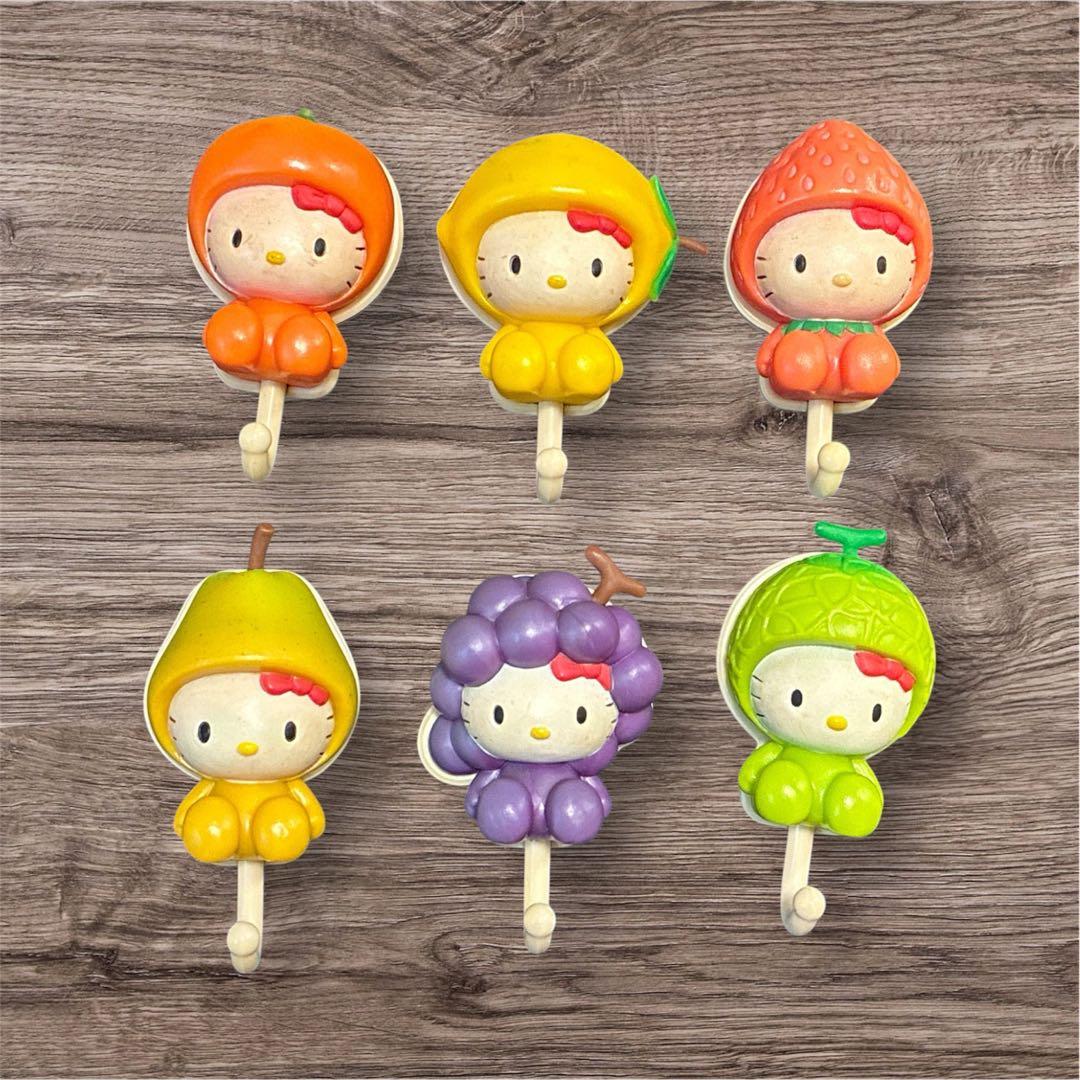 ハローキティ フルーツマグネットフック 6個セット なっちゃん 平成レトロ