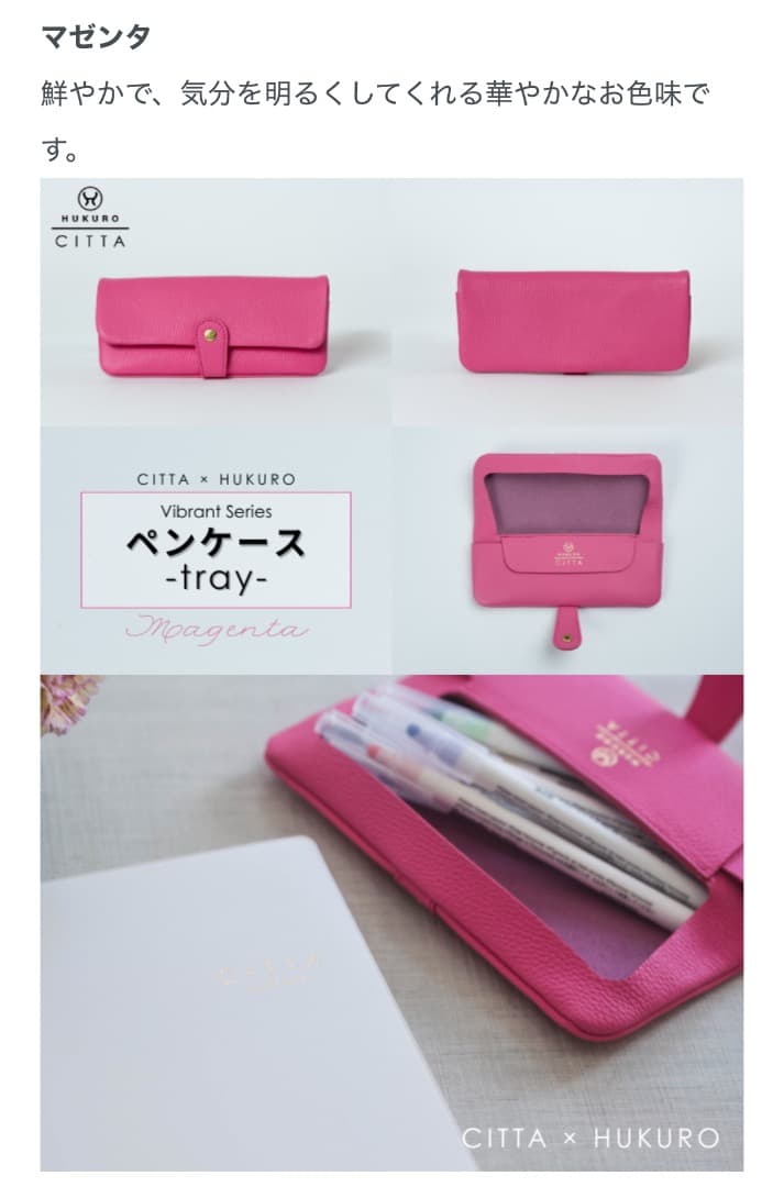 【新品未使用】HUKURO ペンケース 限定ピンク 牛革 本革 レザー