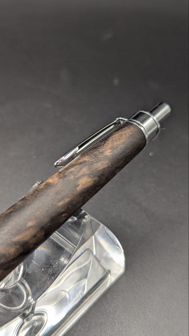 210ペン工房翌檜　極上　黒柿　孔雀杢　木軸シャーペン　木軸ボールペン　銘木