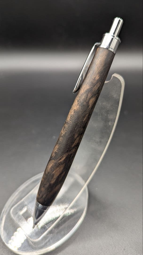 210ペン工房翌檜　極上　黒柿　孔雀杢　木軸シャーペン　木軸ボールペン　銘木