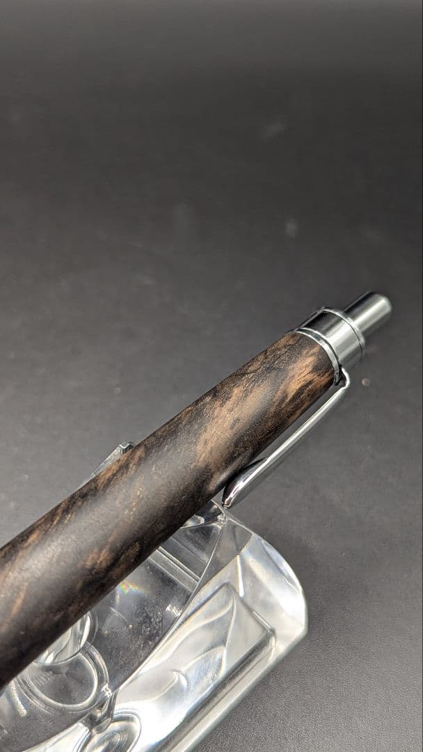 210ペン工房翌檜　極上　黒柿　孔雀杢　木軸シャーペン　木軸ボールペン　銘木
