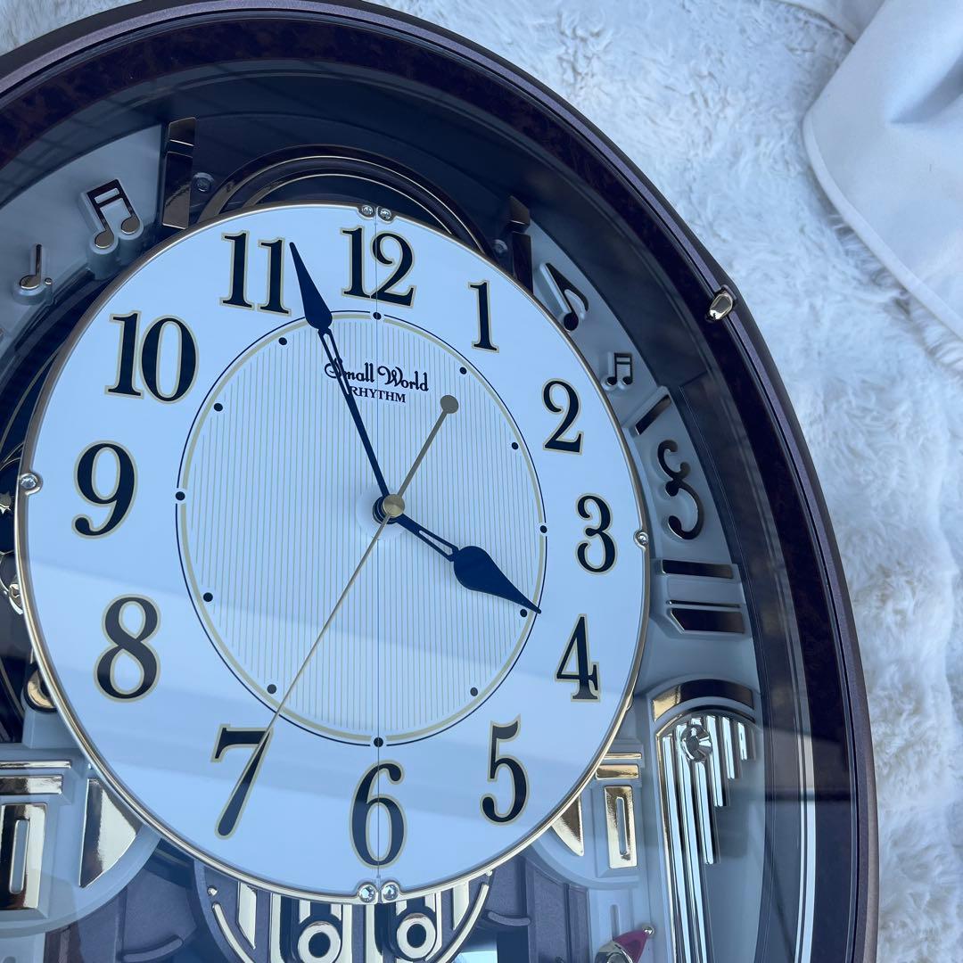 【美品】RHYTHMスモールワールドアルディ 4MN545RH からくり時計