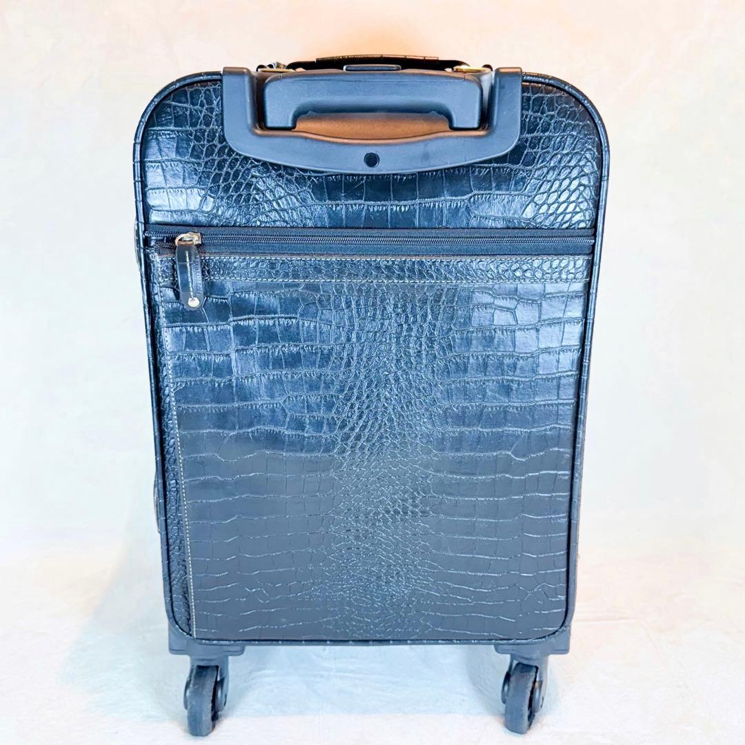 SWANY スワニー クロコ型押し キャリー ブラック