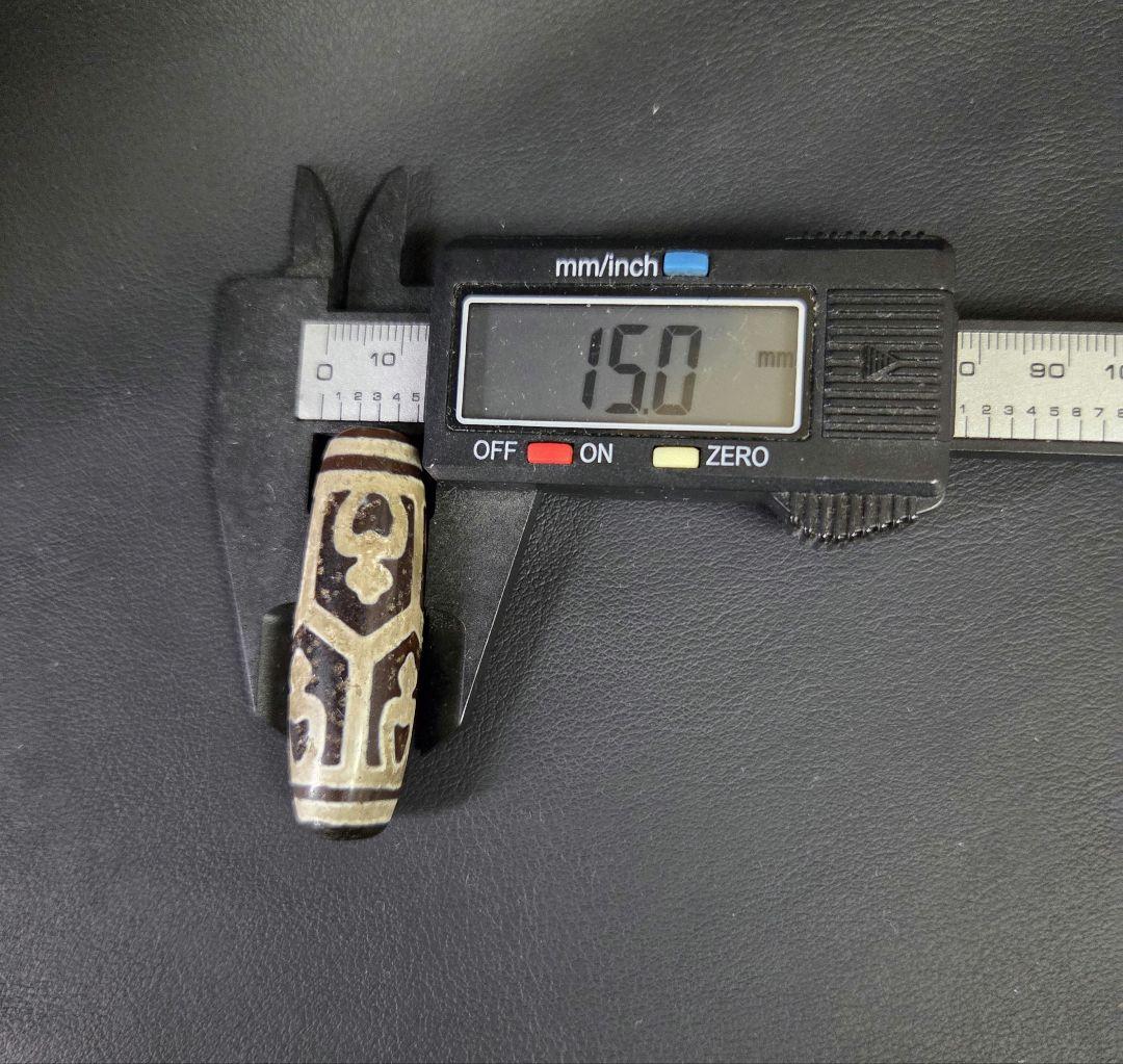 865　天珠　亀甲長壽蓮花宝瓶天珠　紅玉髄.貴重　珍品　dzibeads！