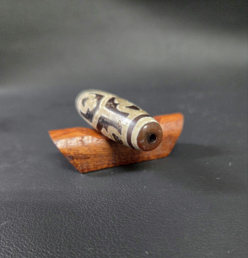 865　天珠　亀甲長壽蓮花宝瓶天珠　紅玉髄.貴重　珍品　dzibeads！