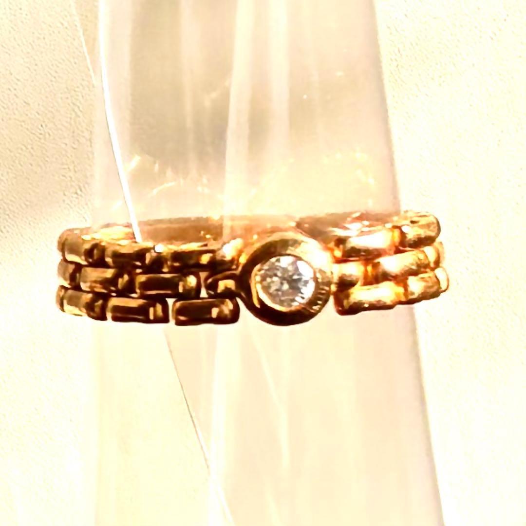 【金相場高騰中】スタージュエリー 0.17ctダイヤ付 Ｋ18チェーンリング６g