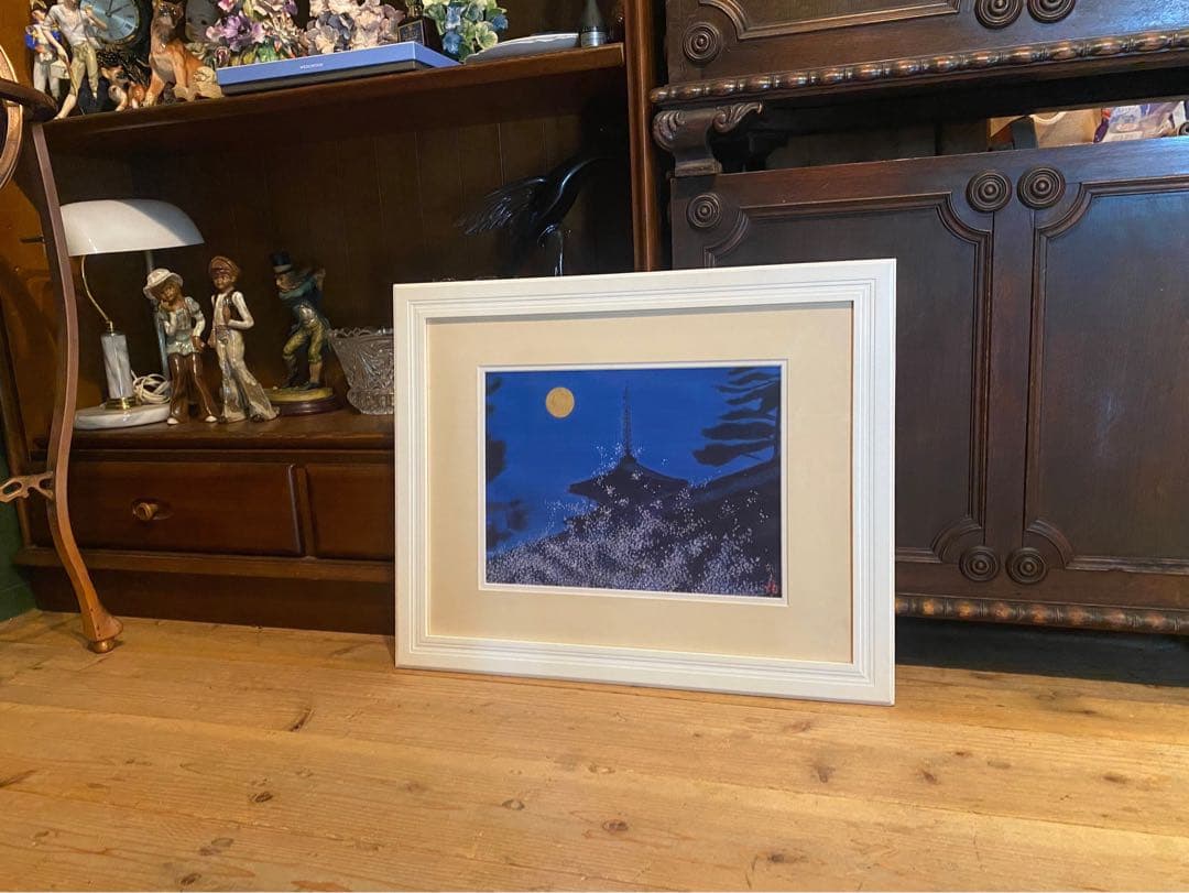 平山邦夫 法隆寺 アート 額縁 インテリア