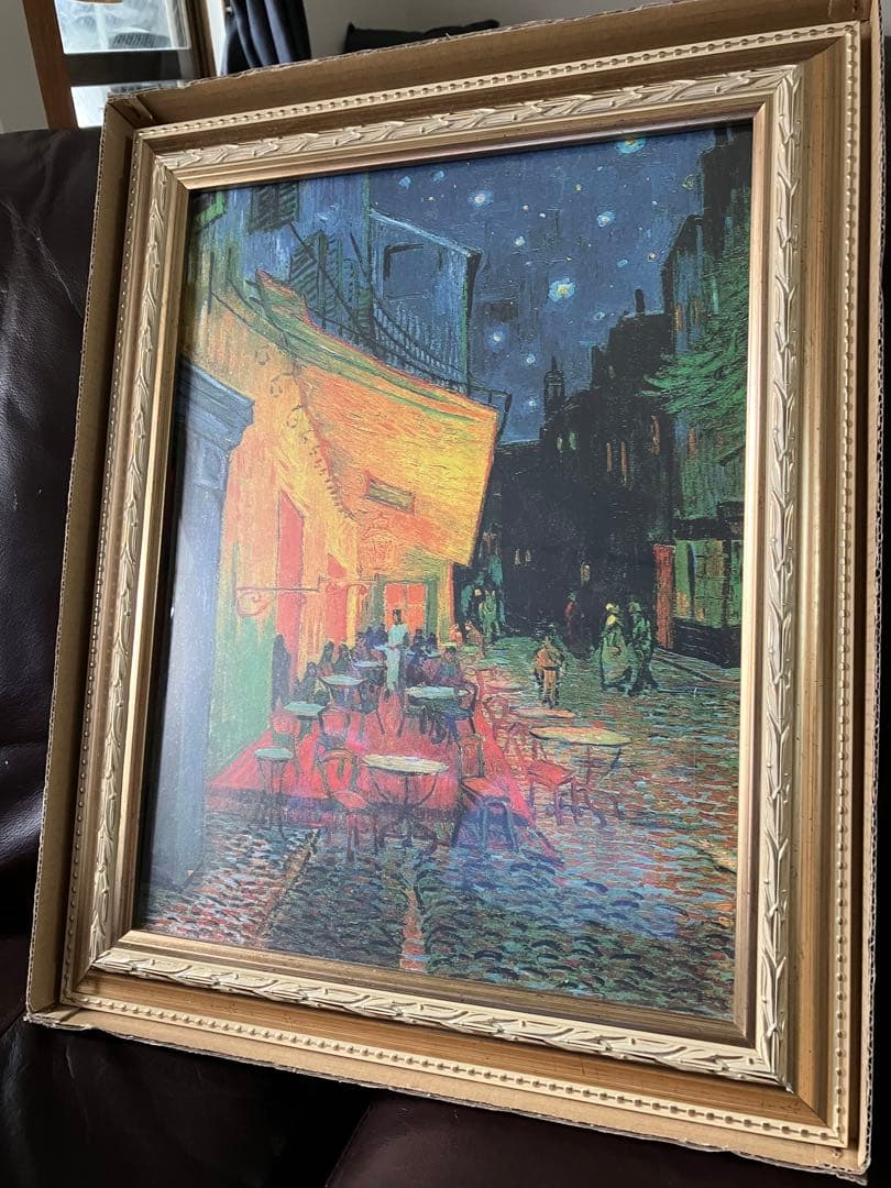 夜のはカフェテラス　ゴッホ　（新品未使用金具付き）