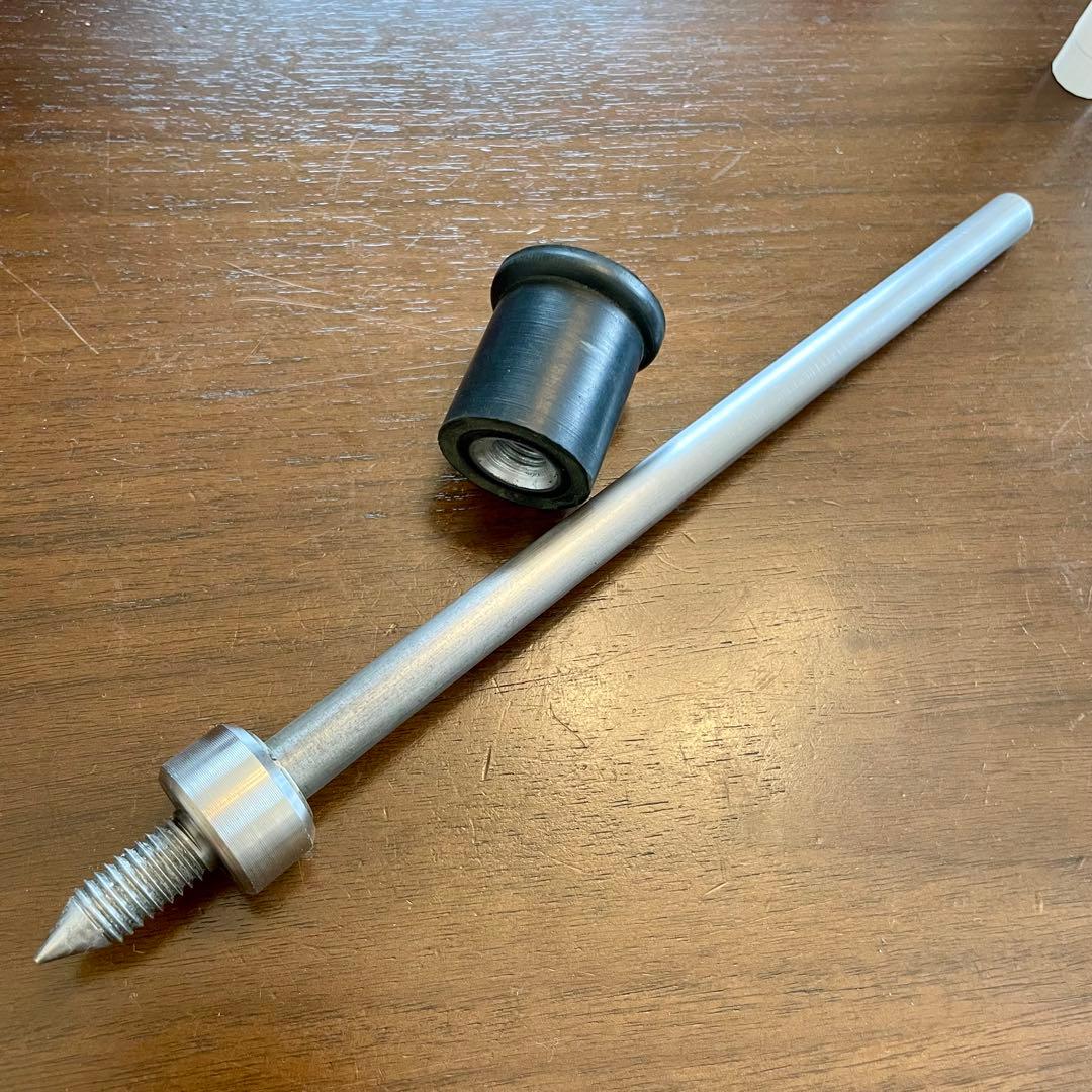 コントラバス用エンドピン　カーボン入り鉄　φ10mm 23cm 溝無し