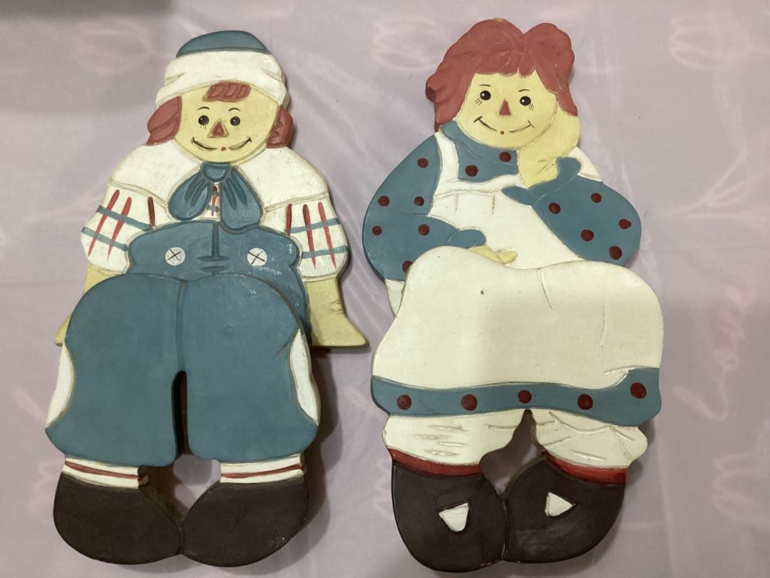 ラガディ・アンとアンディ　トールペイント木製人形デザイン収納ボックス　カントリー