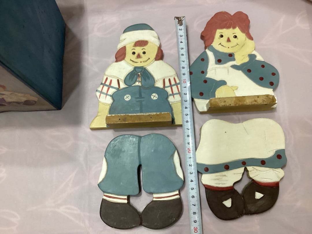 ラガディ・アンとアンディ　トールペイント木製人形デザイン収納ボックス　カントリー